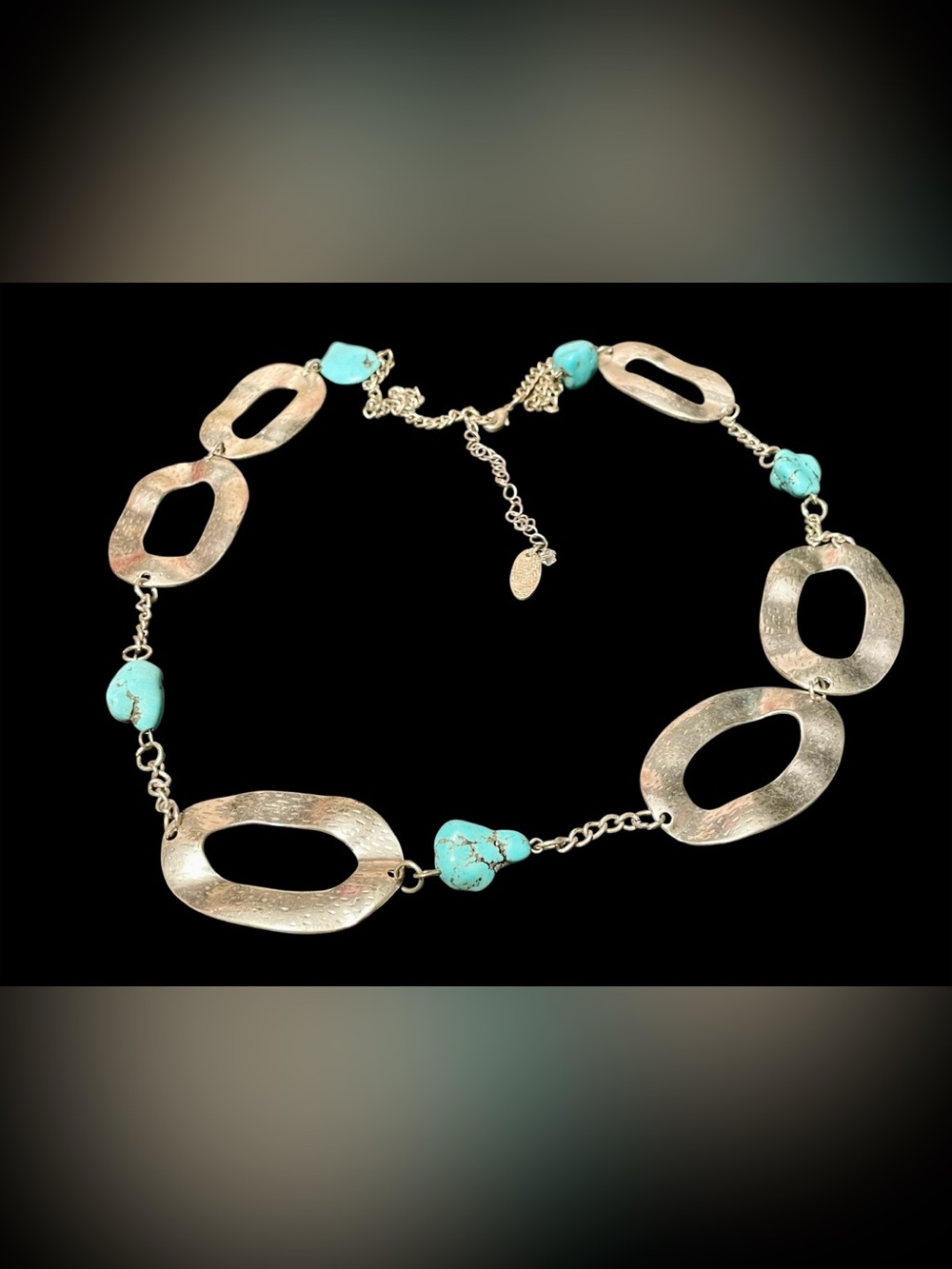 Jules Turquoise Stone Link Necklace - Women Jewelry